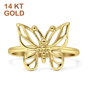 Butterfly Statement Thumb Ring 14K Yellow Gold Wholesale